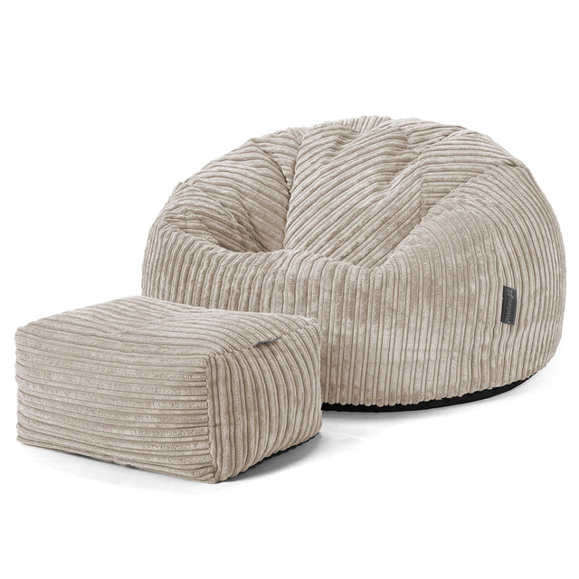 Classic Bean Bag Chair - Cord Mink 02