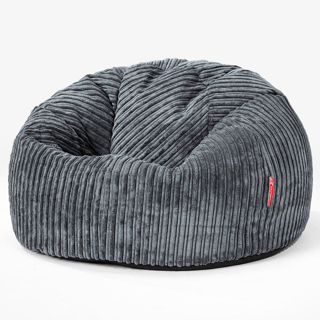Classic Bean Bag Chair - Cord Steel Grey 01