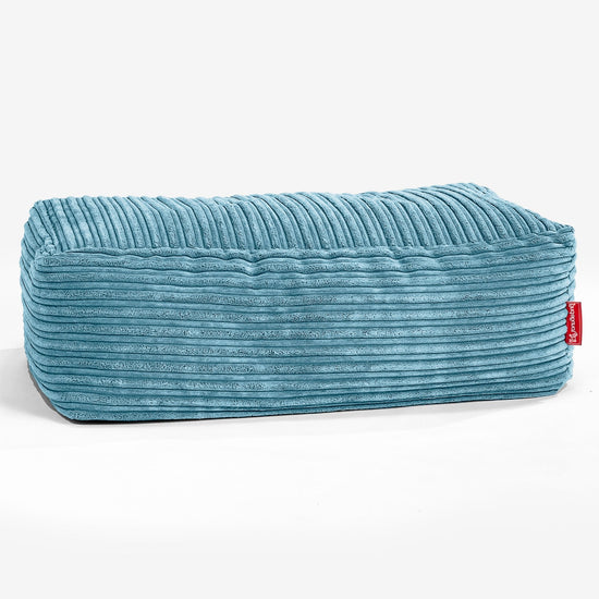 Large Footstool - Cord Aegean Blue 01