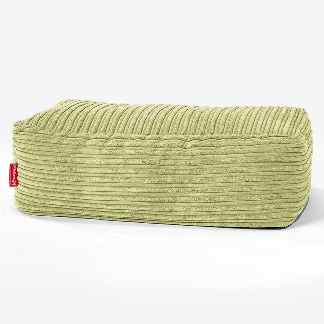 Large Footstool - Cord Lime Green 01