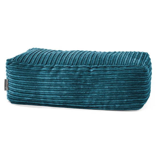 Large Footstool - Cord Teal Blue 01