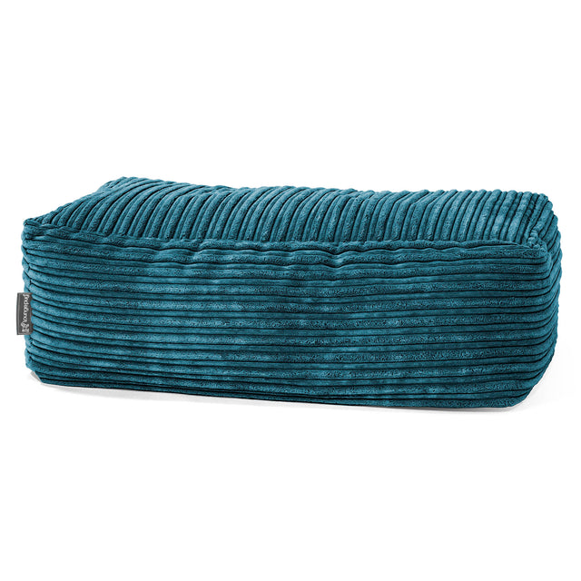 Large Footstool - Cord Teal Blue 01