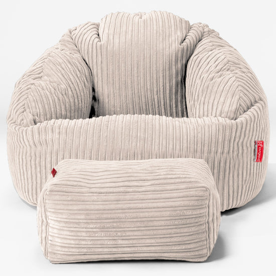 Bubble Bean Bag Chair - Cord Ivory 02