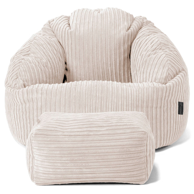 Bubble Bean Bag Chair - Cord Ivory 02
