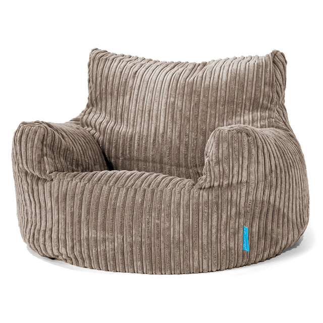Children's Armchair Bean Bag 3-8 yr - Cord Dovetail Grey 01