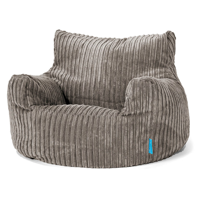Children's Armchair 3-8 yr Bean Bag - Cord Graphite Grey 01