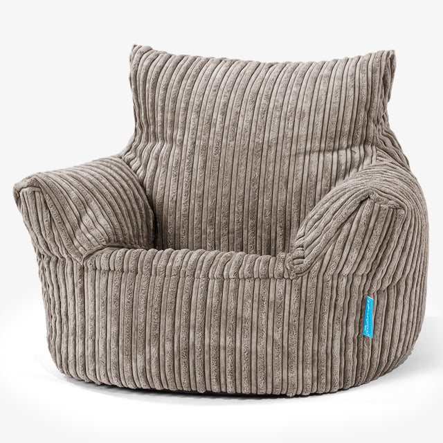Kids Armchair Bean Bag for Toddlers 1-3 yr - Cord Dovetail Grey 01