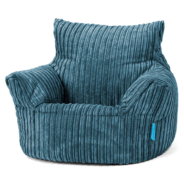 Kids Armchair Bean Bag for Toddlers 1-3 yr - Cord Navy Blue 01
