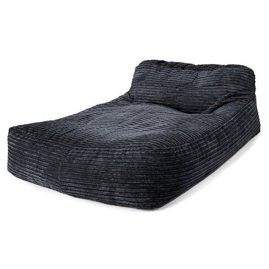 Double Day Bed Bean Bag - Cord Black 01