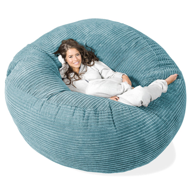 Mega Mammoth Bean Bag Sofa - Cord Aegean Blue 01