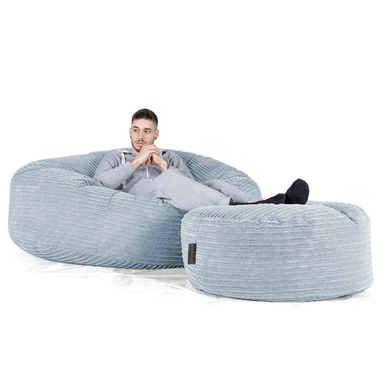 Mega Mammoth Bean Bag Sofa - Cord Baby Blue 02