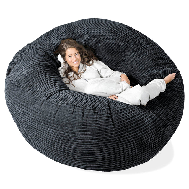 Mega Mammoth Bean Bag Sofa - Cord Black 01