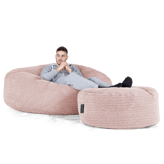 Mega Mammoth Bean Bag Sofa - Cord Blush Pink 02