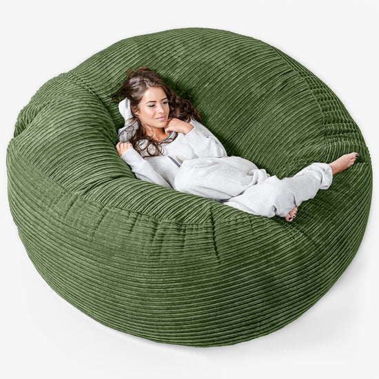 Mega Mammoth Bean Bag Sofa - Cord Forest Green 01