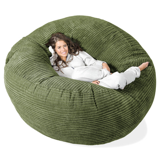 Mega Mammoth Bean Bag Sofa - Cord Forest Green 01
