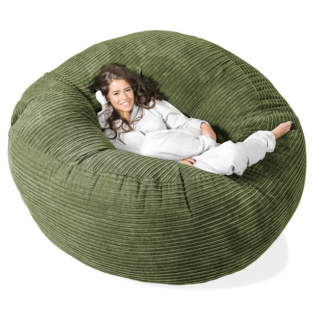 Mega Mammoth Bean Bag Sofa - Cord Forest Green 01