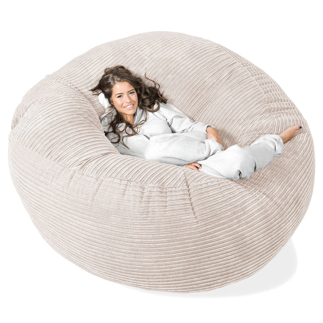 Mega Mammoth Bean Bag Sofa - Cord Ivory 01