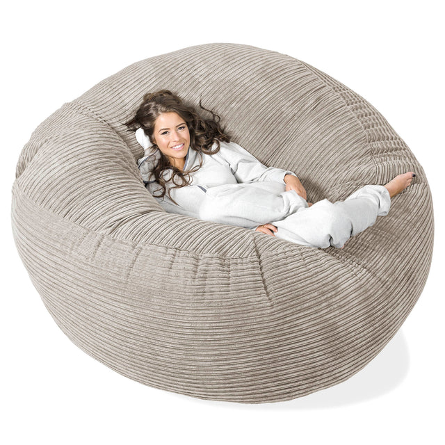 Mega Mammoth Bean Bag Sofa - Cord Mink 01