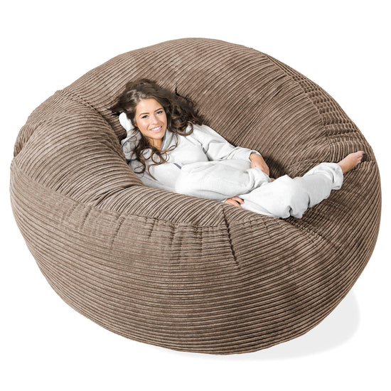 Mega Mammoth Bean Bag Sofa - Cord Mocha Brown 01