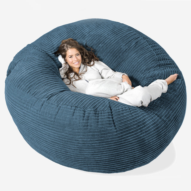 Mega Mammoth Bean Bag Sofa - Cord Navy Blue 01