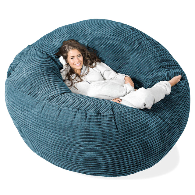 Mega Mammoth Bean Bag Sofa - Cord Navy Blue 01