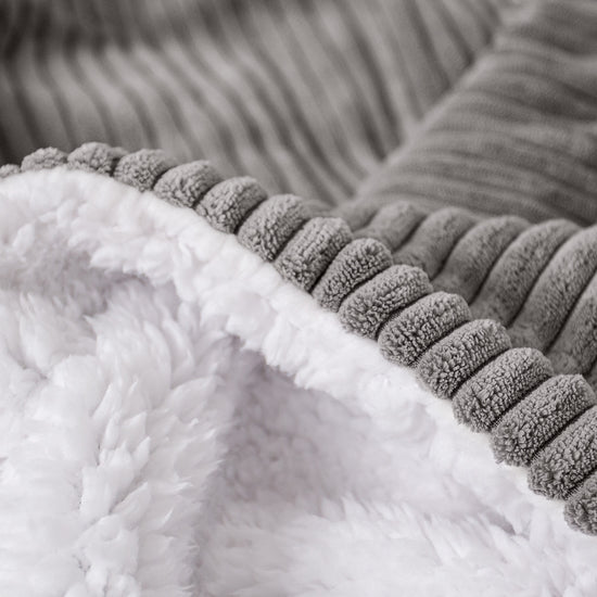 Sherpa Throw / Blanket - Cord Graphite Grey 04