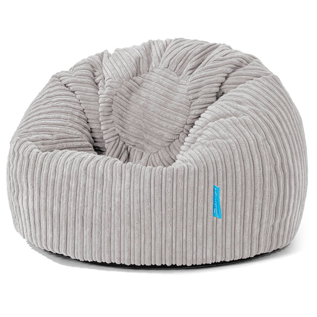 Classic Kids Bean Bag Chair 1-5 yr - Cord Aluminium Silver 01