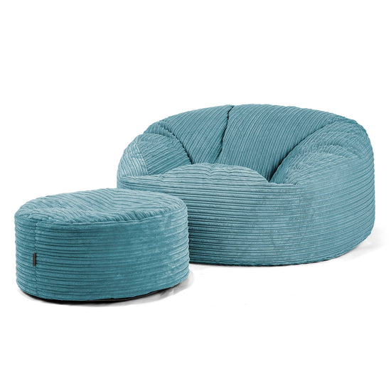 Mammoth Bean Bag Sofa - Cord Aegean Blue 04