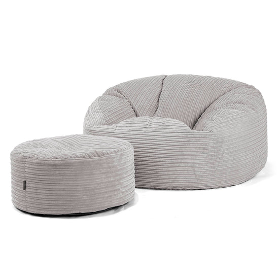 Mammoth Bean Bag Sofa - Cord Aluminium Silver 04