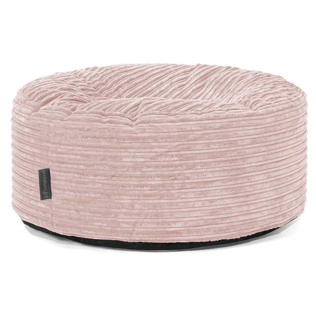 Large Round Pouffe - Cord Blush Pink 01