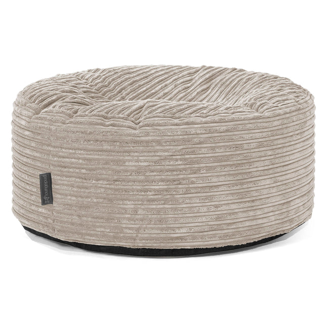 Large Round Pouffe - Cord Mink 01