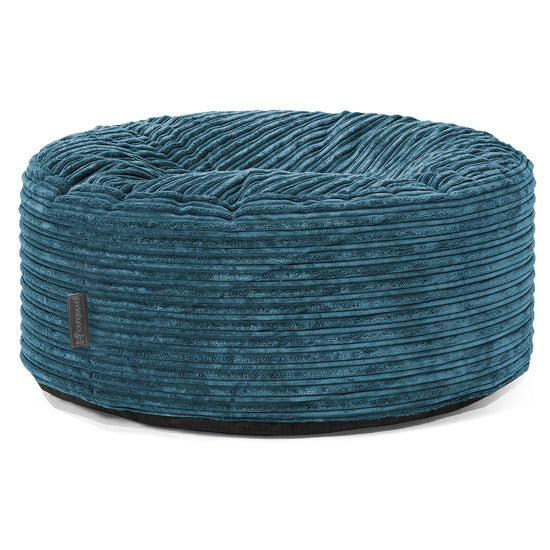 Large Round Pouffe - Cord Navy Blue 01