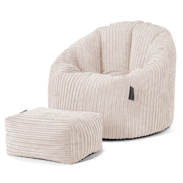 Cuddle Up Beanbag Chair - Cord Ivory 02
