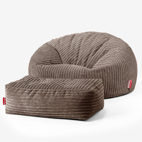 Classic Sofa Bean Bag - Cord Mocha Brown 02