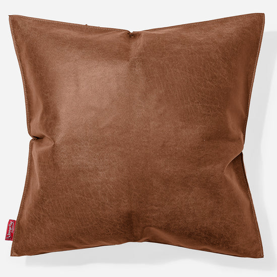 Scatter Cushion 47 x 47cm - Distressed Leather British Tan