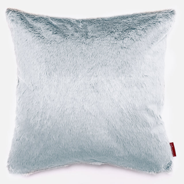 Extra Large Decorative Cushion 70 x 70cm - Faux Rabbit Fur Dusty Blue