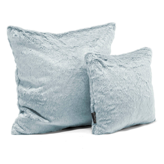 Extra Large Decorative Cushion 70 x 70cm - Faux Rabbit Fur Dusty Blue