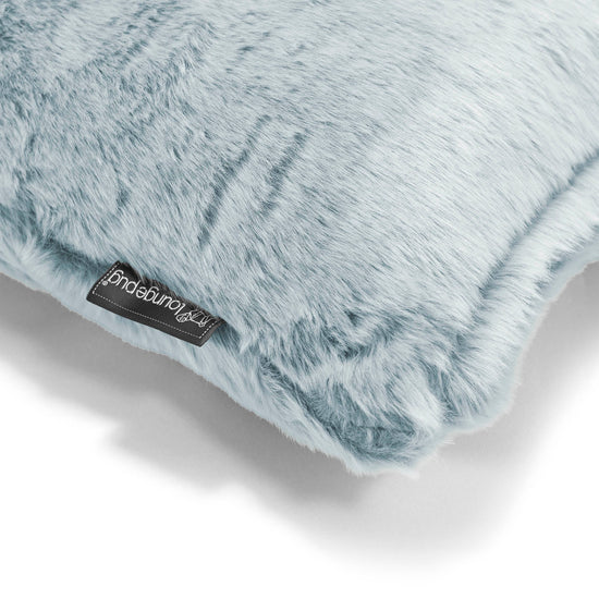 Extra Large Decorative Cushion 70 x 70cm - Faux Rabbit Fur Dusty Blue