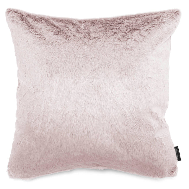 Extra Large Decorative Cushion 70 x 70cm - Faux Rabbit Fur Dusty Pink