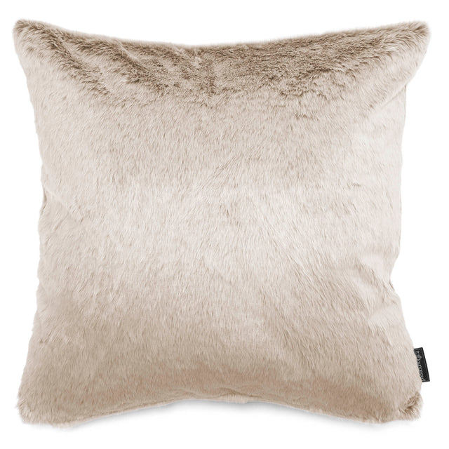 Extra Large Decorative Cushion 70 x 70cm - Faux Rabbit Fur Golden Brown