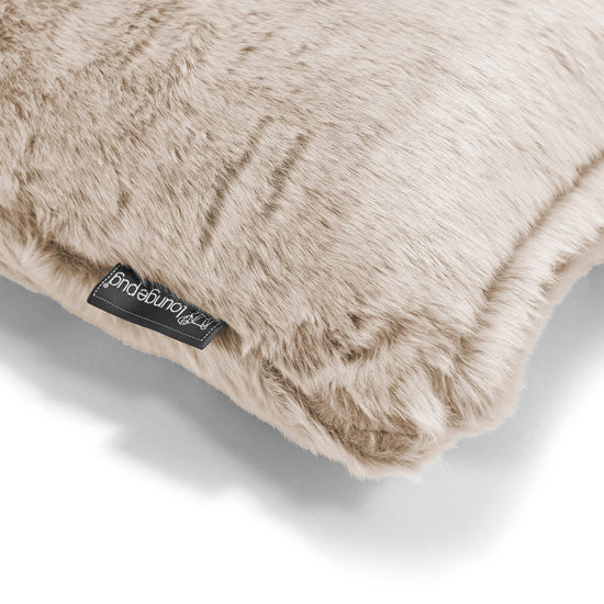 Extra Large Decorative Cushion 70 x 70cm - Faux Rabbit Fur Golden Brown