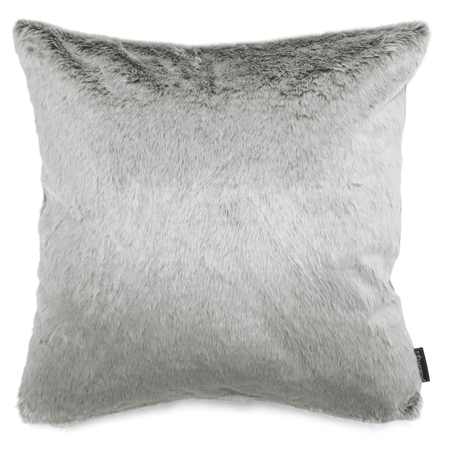 Extra Large Decorative Cushion 70 x 70cm - Faux Rabbit Fur Light Grey