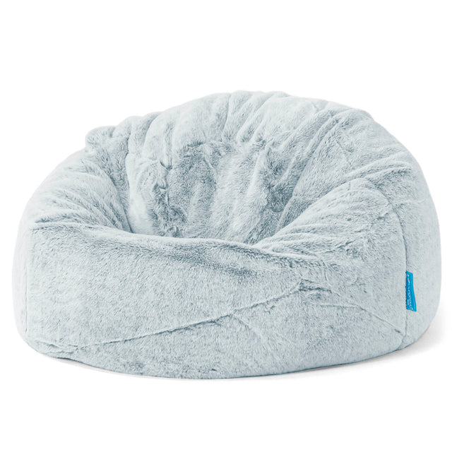 Children's Classic Bean Bag Chair - Faux Rabbit Fur Dusty Blue 01