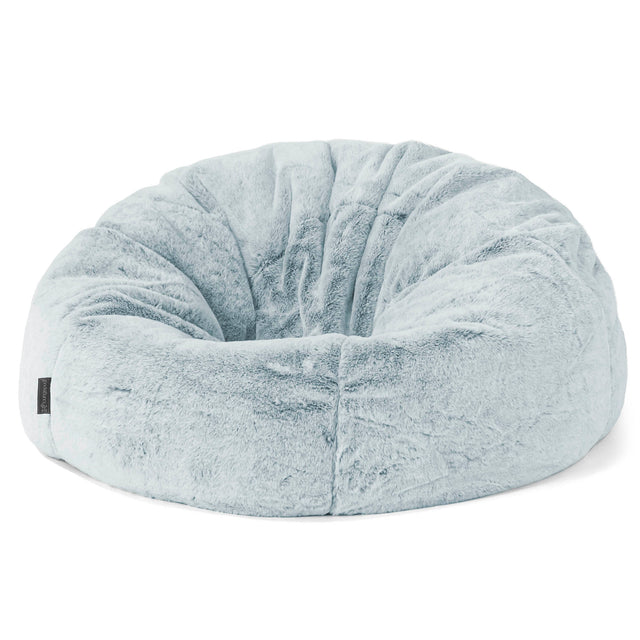Classic Bean Bag Chair - Faux Rabbit Fur Dusty Blue 01