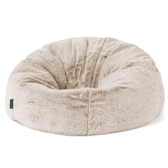 Classic Bean Bag Chair - Faux Rabbit Fur Golden Brown 01