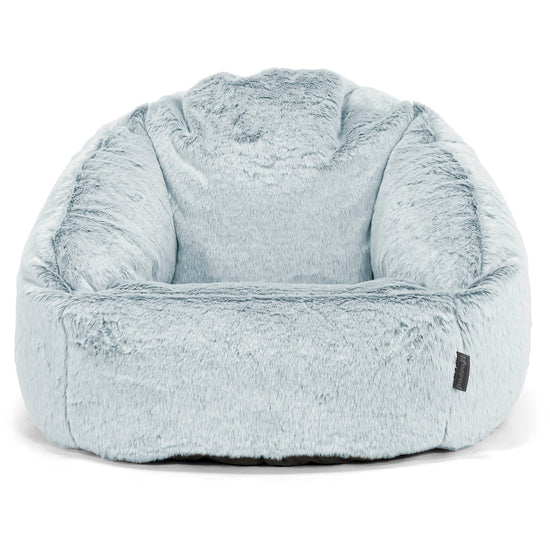 Bubble Bean Bag Chair - Faux Rabbit Fur Dusty Blue 01