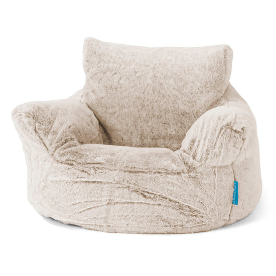 Toddlers' Armchair 1-3 yr Bean Bag - Faux Rabbit Fur Golden Brown 01