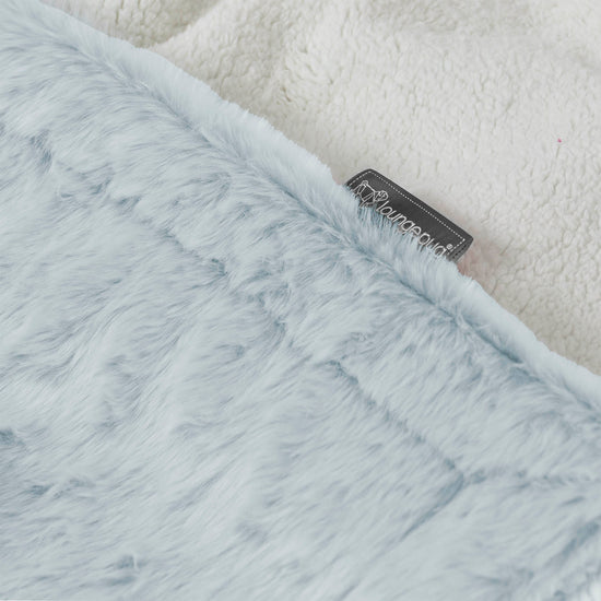 Sherpa Throw / Blanket - Faux Rabbit Fur Dusty Blue 02