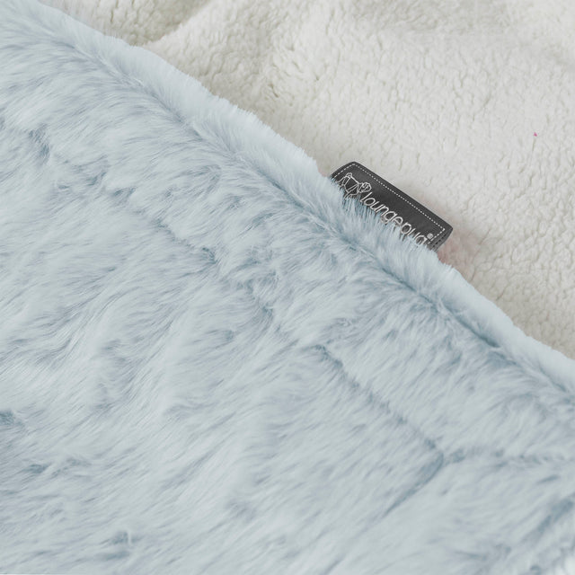 Sherpa Throw / Blanket - Faux Rabbit Fur Dusty Blue 02