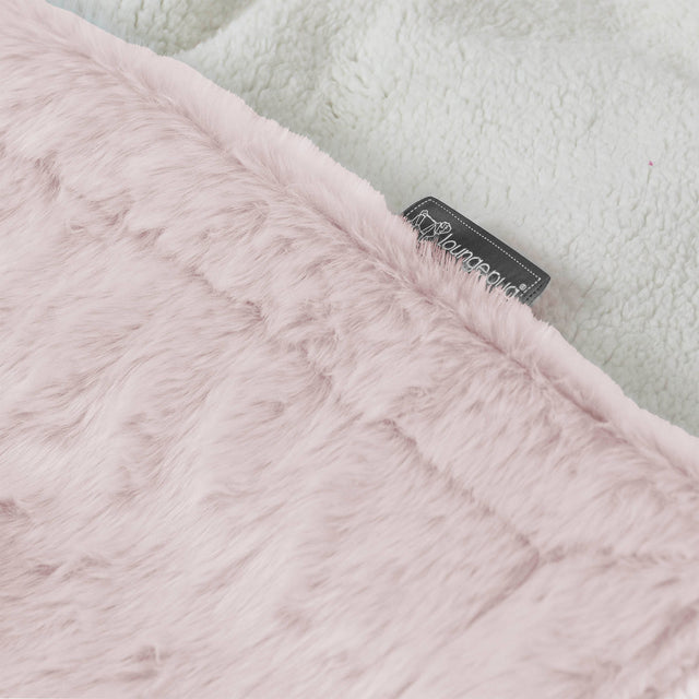 Sherpa Throw / Blanket - Faux Rabbit Fur Dusty Pink 02